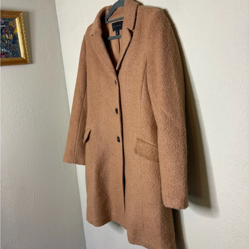 Ann Taylor Camel Wool-Blend Single-Breasted Coat Size XS